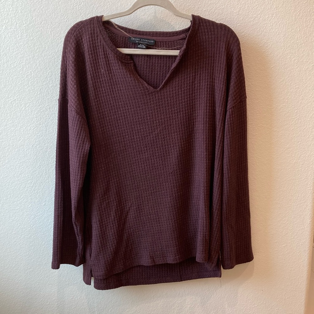 Sanctuary Women's Long Sleeve Tee - Burgundy